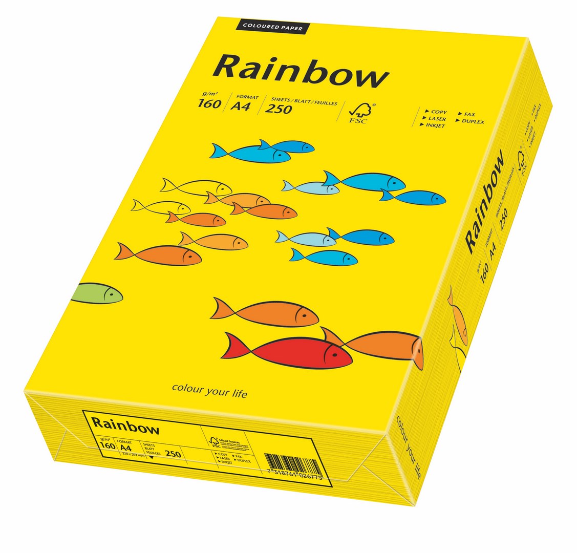 Papier ksero Rainbow A4 160g słoneczny R18 Papyrus